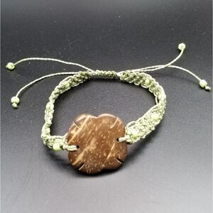 Tribal brutalist braided oak bracelet. B338